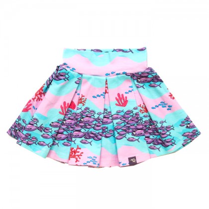 Rock mit Leggings - Pinke Schule von Fischen