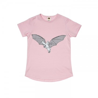 T-Shirt leuchtet im Dunkeln - Pinker Fledermaus