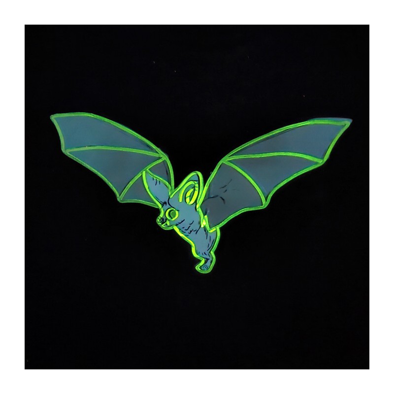 T-Shirt leuchtet im Dunkeln - Pinker Fledermaus