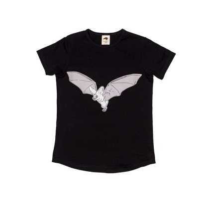 T-Shirt leuchtet im Dunkeln - Schwarze Fledermaus
