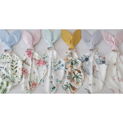 Soft toy-teether Bunny - Eucalyptus Soft toy-teether Bunny - Eucalyptus