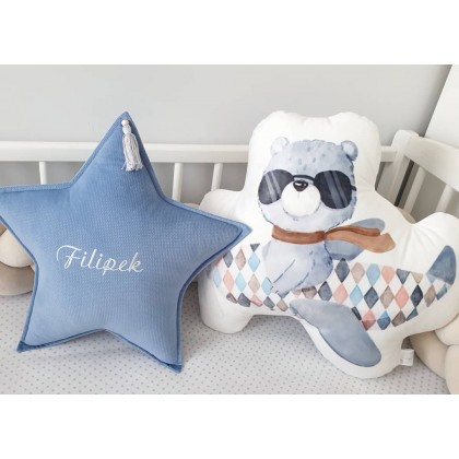Decorative velvet pillow for children