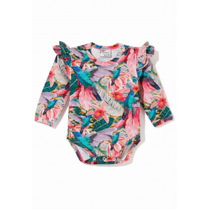 Bodysuit with frill - Hummingbirds