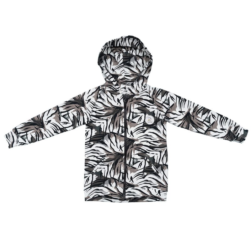 Hoodie with zip - Tiger monochrome