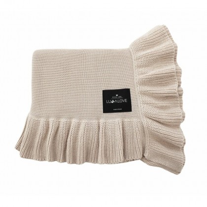 Couverture Bambou avec volant - Beige - bebe - lullalove