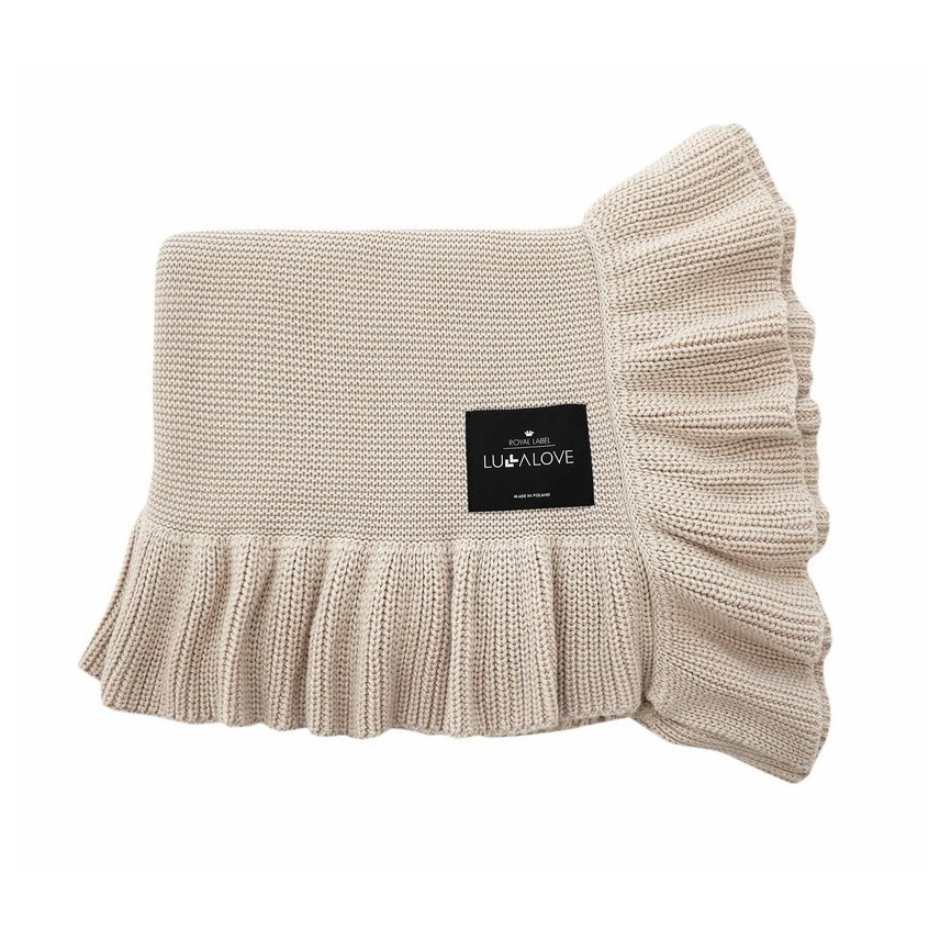Couverture Bambou avec volant - Beige - bebe - lullalove