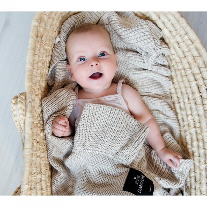 Bamboo blanket with frill - Beige