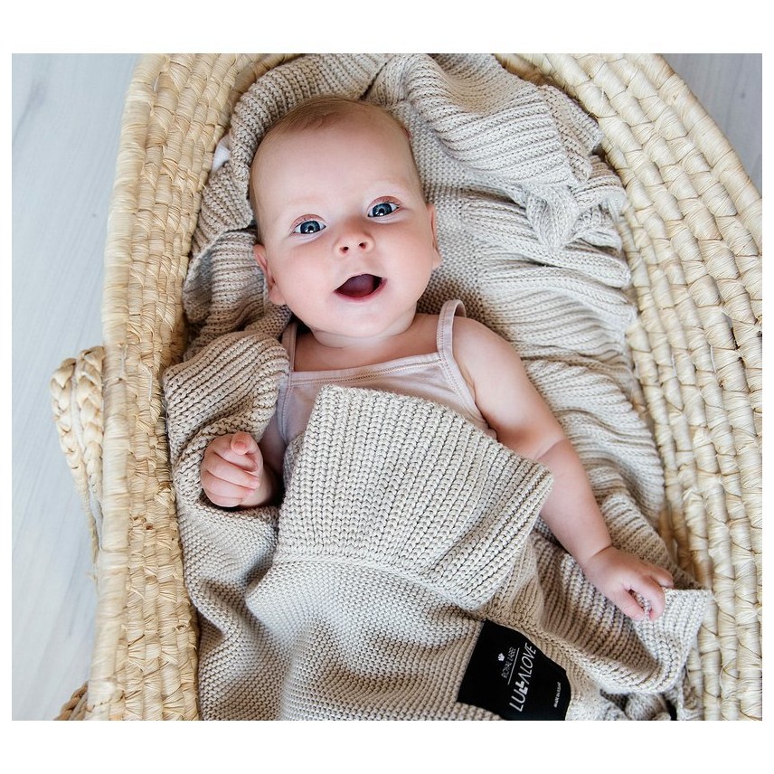 Couverture Bambou avec volant - Beige - bebe - lullalove