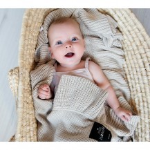 Couverture Bambou avec volant - Beige - bebe - lullalove Couverture Bambou avec volant - Beige - bebe - lullalove