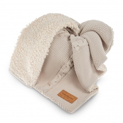 Couverture chaude en coton et peluche - Beige