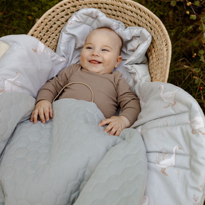 Car seat blanket 3in1 - Happy Geese Olive