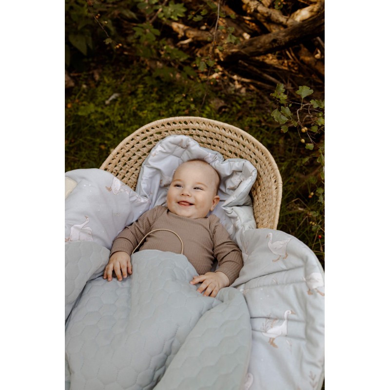 Car seat blanket 3in1 - Happy Geese Olive