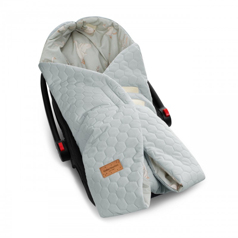 Car seat blanket 3in1 - Happy Geese Olive