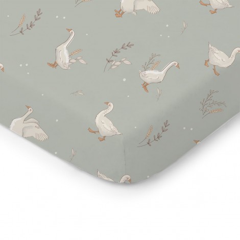 Drap-housse 120x60cm - Bonne Oie Olive Drap-housse 120x60cm - Bonne Oie Olive