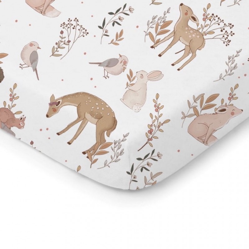 Bedsheet to crib, stroller or Moses Basket - Forest Friends