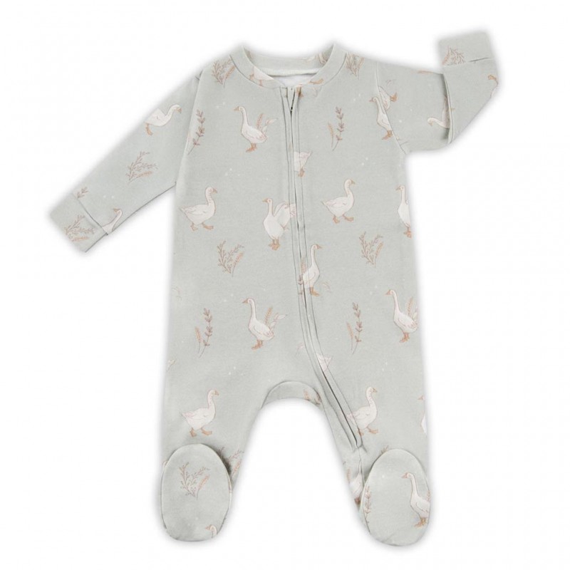 Romper / Pyjama - Glückliche Gänse Olivgrün