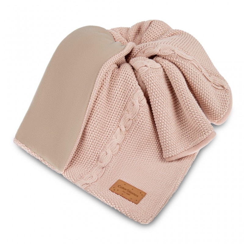 Couverture chaude en coton avec polaire - Rose Pastel