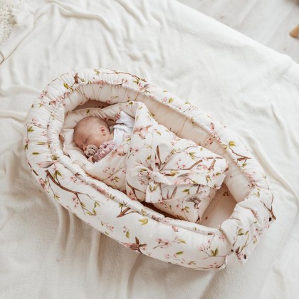 Baby Nest / Kokon 2in1, doppelseitig - Ankunft der Vögel