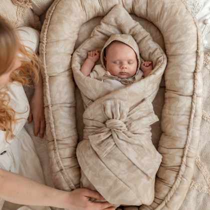 Babytragetuch - Musselin Beige Mantulien