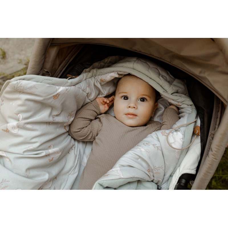 Fußsack für Kinderwagen 3in1 - Happy Geese Olive
