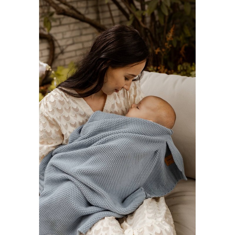 Cotton blanket Leo - Ocean Blue