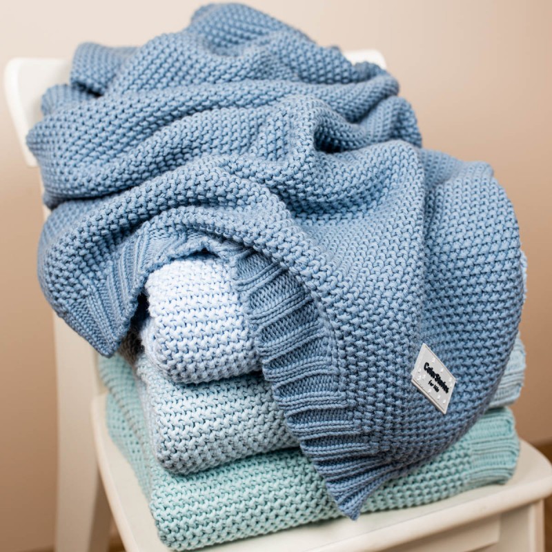 Cotton blanket Leo - Ocean Blue