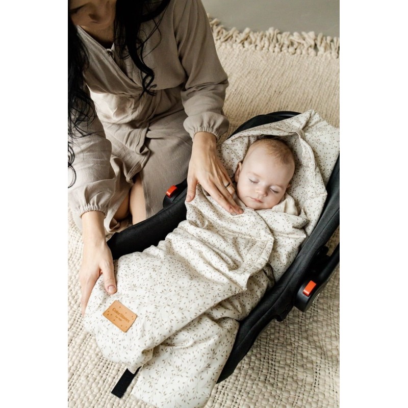 Spring/summer car seat swaddle - Herbs