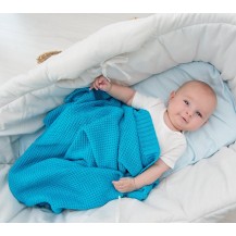 Couverture Bambou pour bebe - Turquoise Lullalove Couverture Bambou pour bebe - Turquoise Lullalove