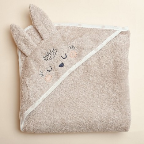 Serviette à capuche pour bebe - Beige