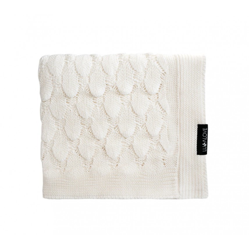 Openwork knit blanket bamboo for baby - Coconut Lullalove Openwork knit blanket bamboo for baby - Coconut Lullalove