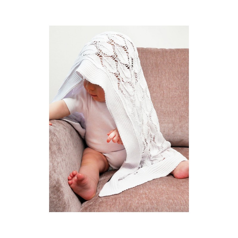 Luftige Strickdecke - Kokosnuss