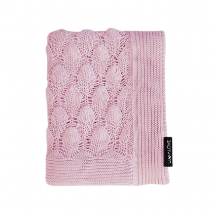 Luftige Strickdecke - Puderrosa