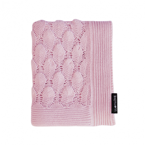 Openwork knit bamboo blanket for baby - Powder Pink Lullalove