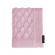 Openwork knit bamboo blanket for baby - Powder Pink Lullalove Openwork knit bamboo blanket for baby - Powder Pink Lullalove