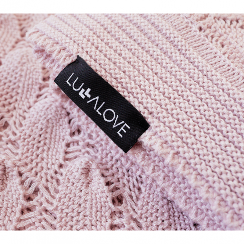 Openwork knit blanket - Powder Pink