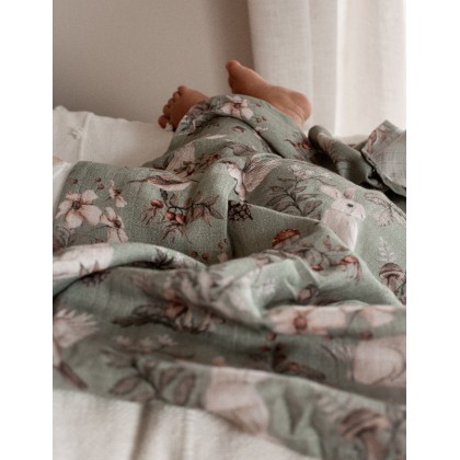 Bamboo muslin swaddle - Woodland sage