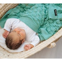Couverture ajourée bambou pour bebe - Sauge Lullalove Couverture ajourée bambou pour bebe - Sauge Lullalove