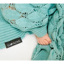 Couverture ajourée bambou pour bebe - Sauge Lullalove Couverture ajourée bambou pour bebe - Sauge Lullalove