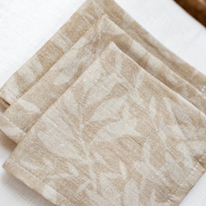 Set of 3 muslin cloth - Beige Mantulien