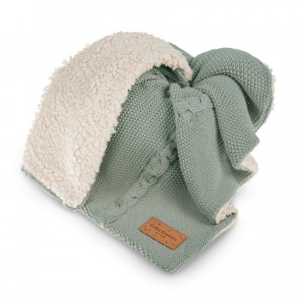 Warm cotton blanket with teddy - Olive