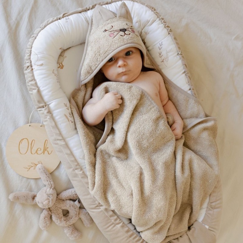 Towel with hood Cat - Cappuccino