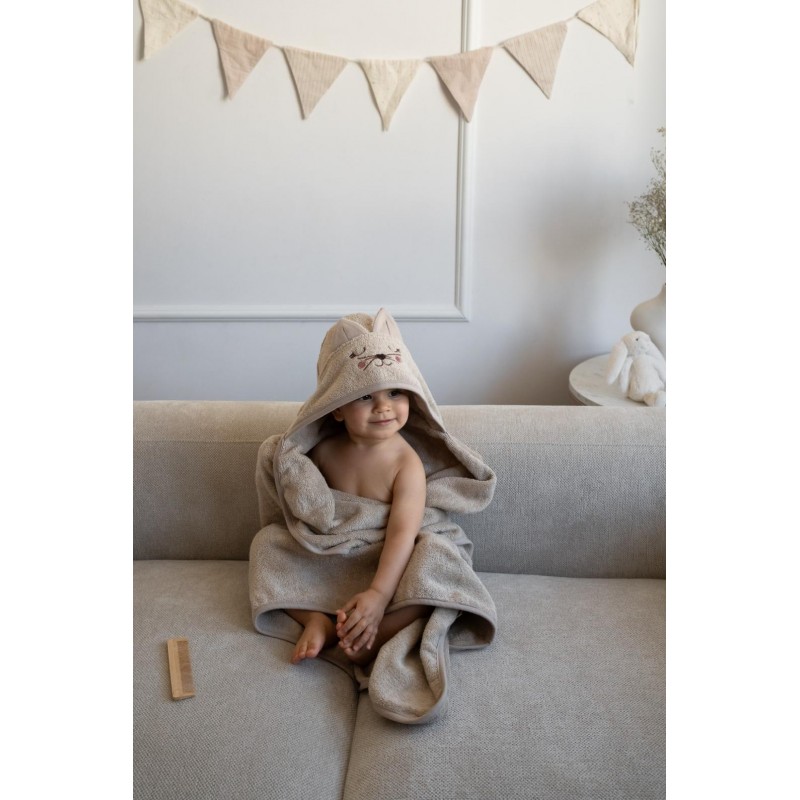 Towel with hood Cat - Cappuccino