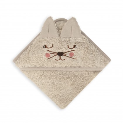 Serviette à capuche Chat - Cappuccino