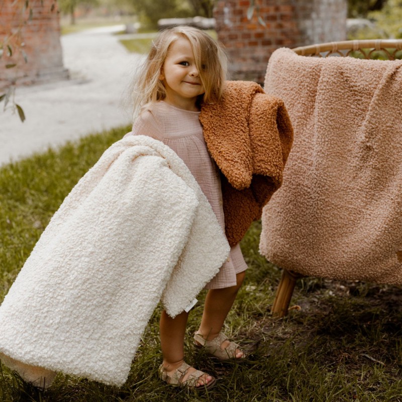 Couverture chaude en peluche - Crème