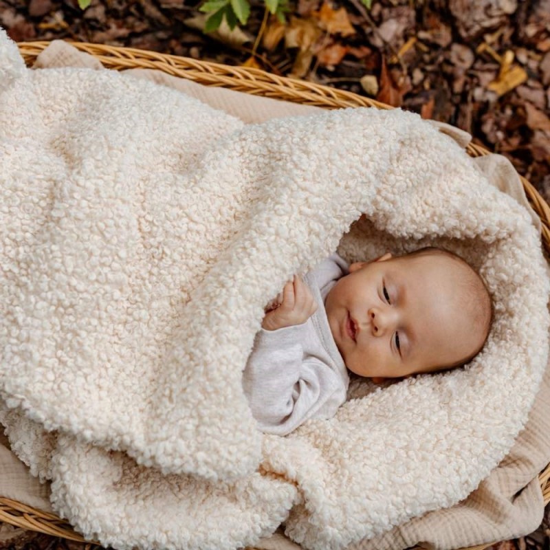Couverture chaude en peluche - Crème
