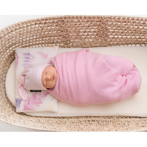 Light bamboo blanket for baby - Pink Lullalove